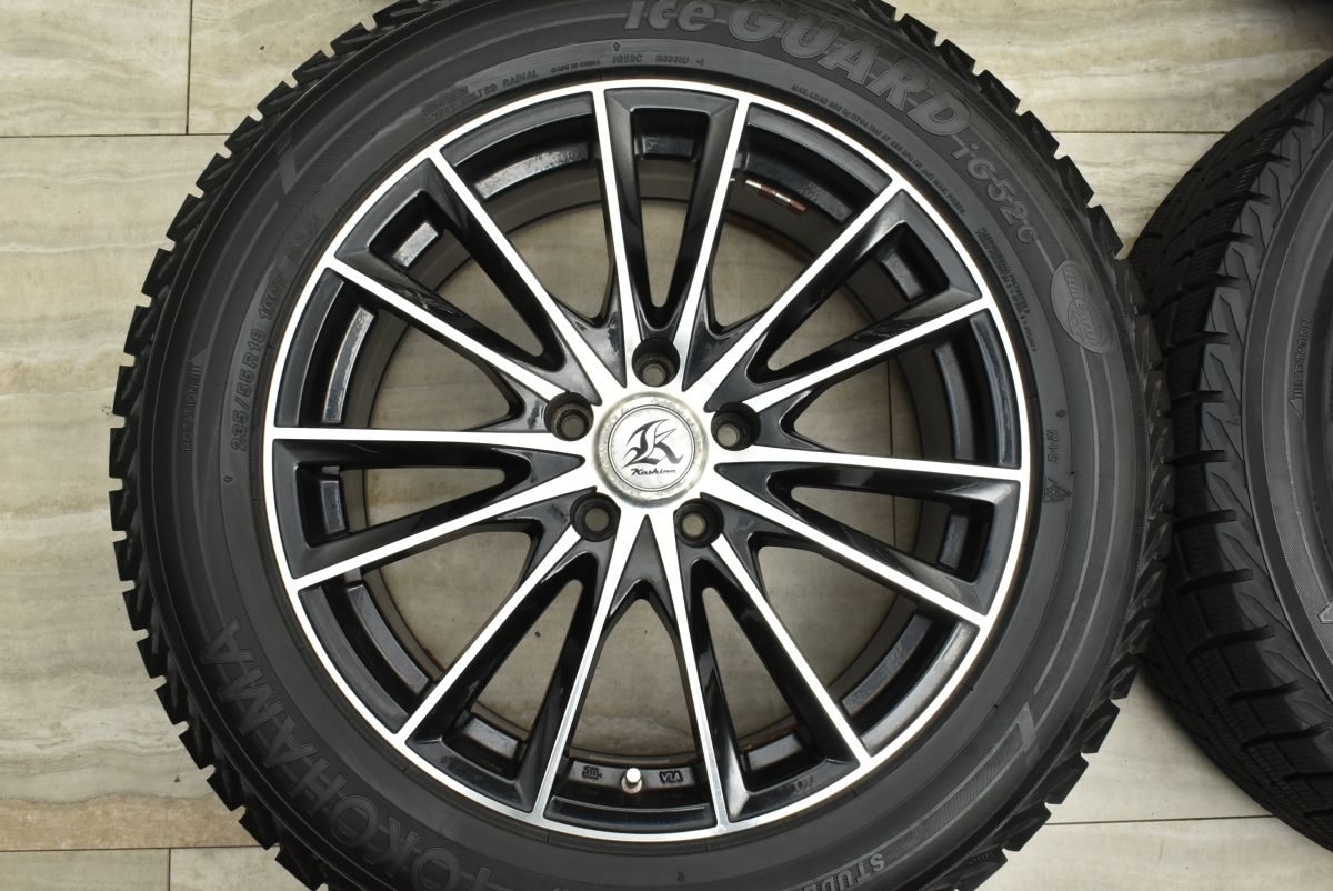  バリ溝 カシーナ FV 7 18 in 5 J 38 PCD 114 3 ヨコハマ アイスガード iG 52 C 235 55 R NX RAV 4 ハリアー エクストレイル フォレスター 18インチ タイヤ ホイールセット