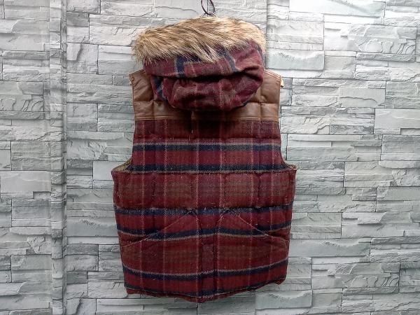 Eddie Bauer Nigel Cabourn コラボ ダウンベスト 46 NIGEL CABOURN × Eddie BAUER/CANADIAN VEST/レッド/46サイズ/ダウン