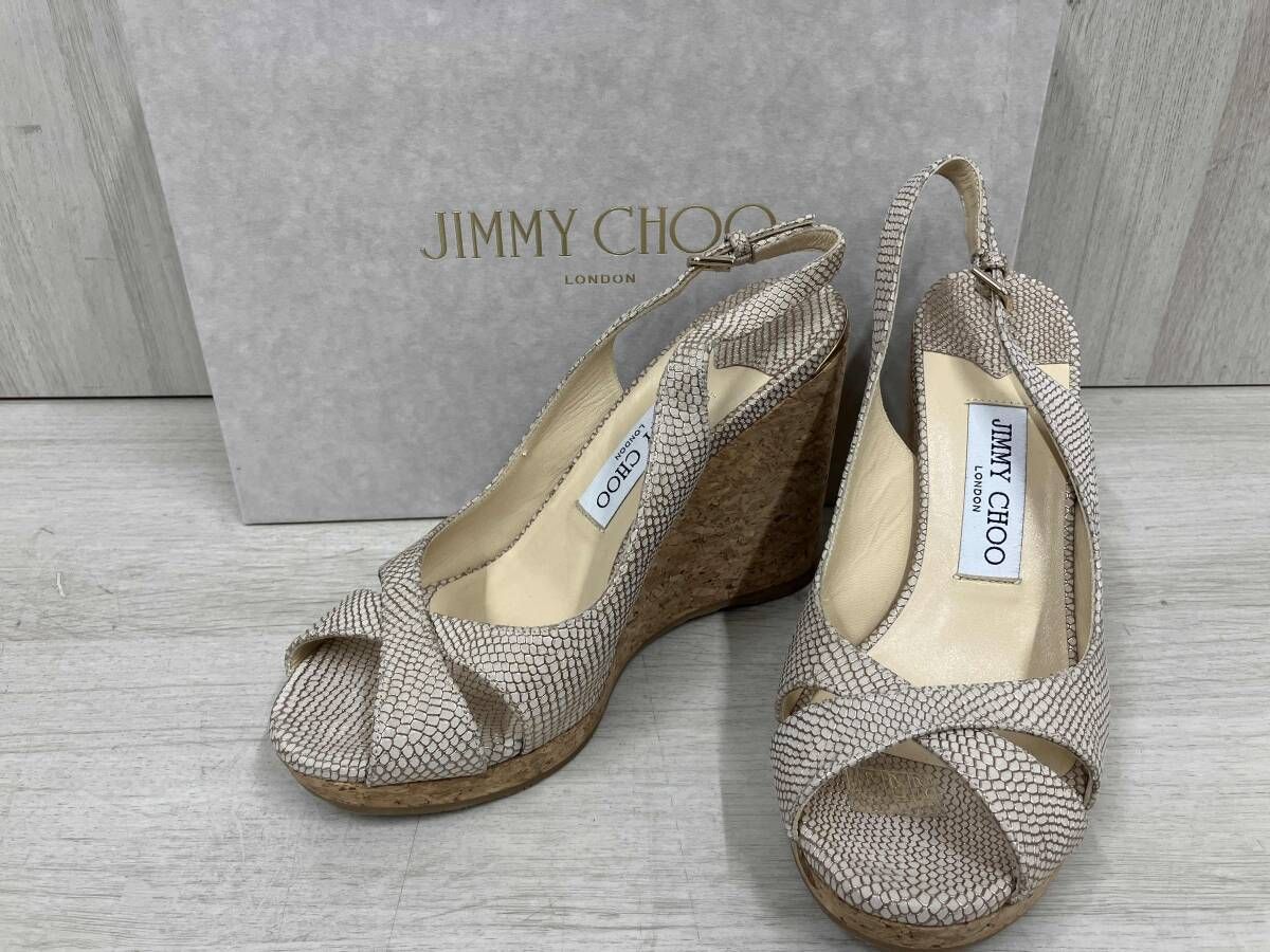 JIMMY CHOO ジミーチュウ AMELY 105 ウェッジソールサンダル サイズ37 1 2 NUDE