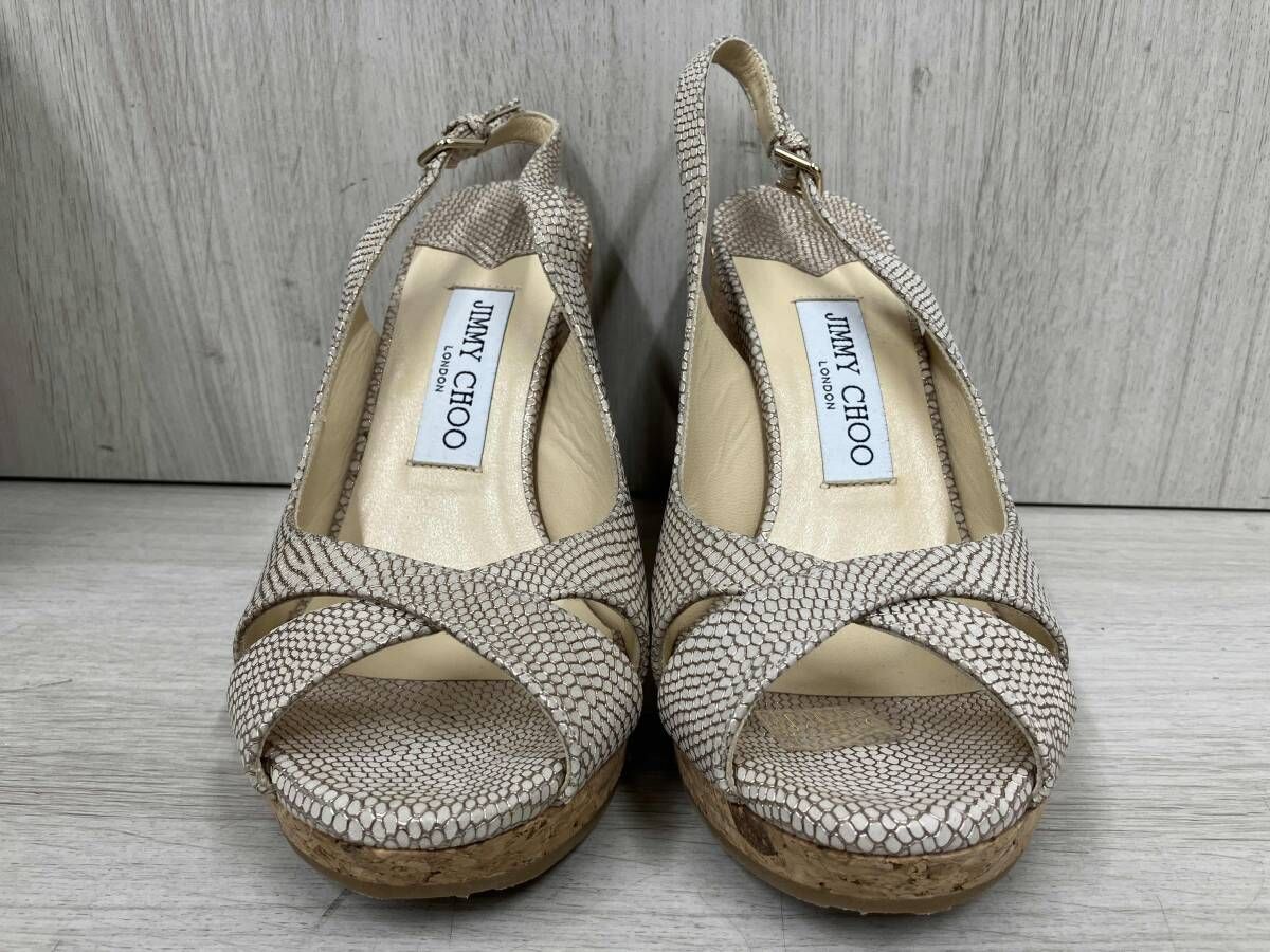 JIMMY CHOO ジミーチュウ AMELY 105 ウェッジソールサンダル サイズ37 1 2 NUDE