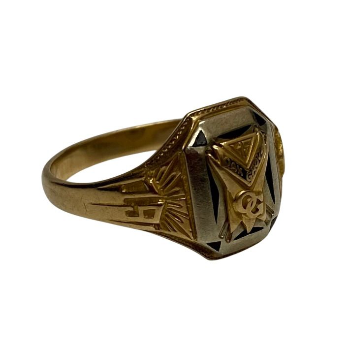 ヴィンテージ 30 s JOSTEN カレッジリング 10K 21号 1933年 メンズジュエリー インディアンジュエリー 指輪 リング ゴールド 201goods-797 VB