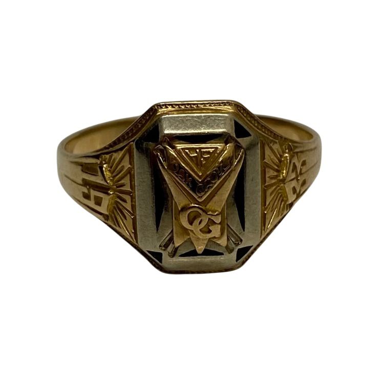 ヴィンテージ 30 s JOSTEN カレッジリング 10 K 21号 1933年 メンズジュエリー インディアンジュエリー 指輪 リング ゴールド 201 goods 797 VB