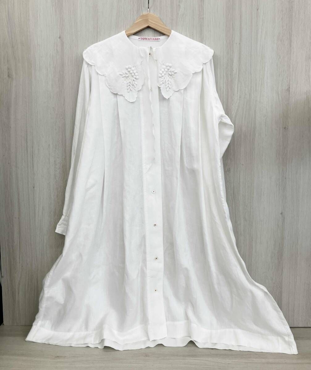 TOWAVASE トワヴァース 24-0028A リネン ホワイト 長袖ワンピース ワンピース