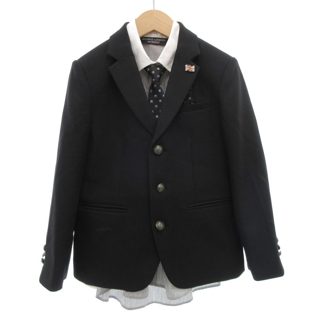 極美品 MICHIKO LONDONフォーマル スーツ 160 男の子 ブラック MICHIKO LONDONフォーマルスーツ (黒)160cm ミチコロンドン 男の子