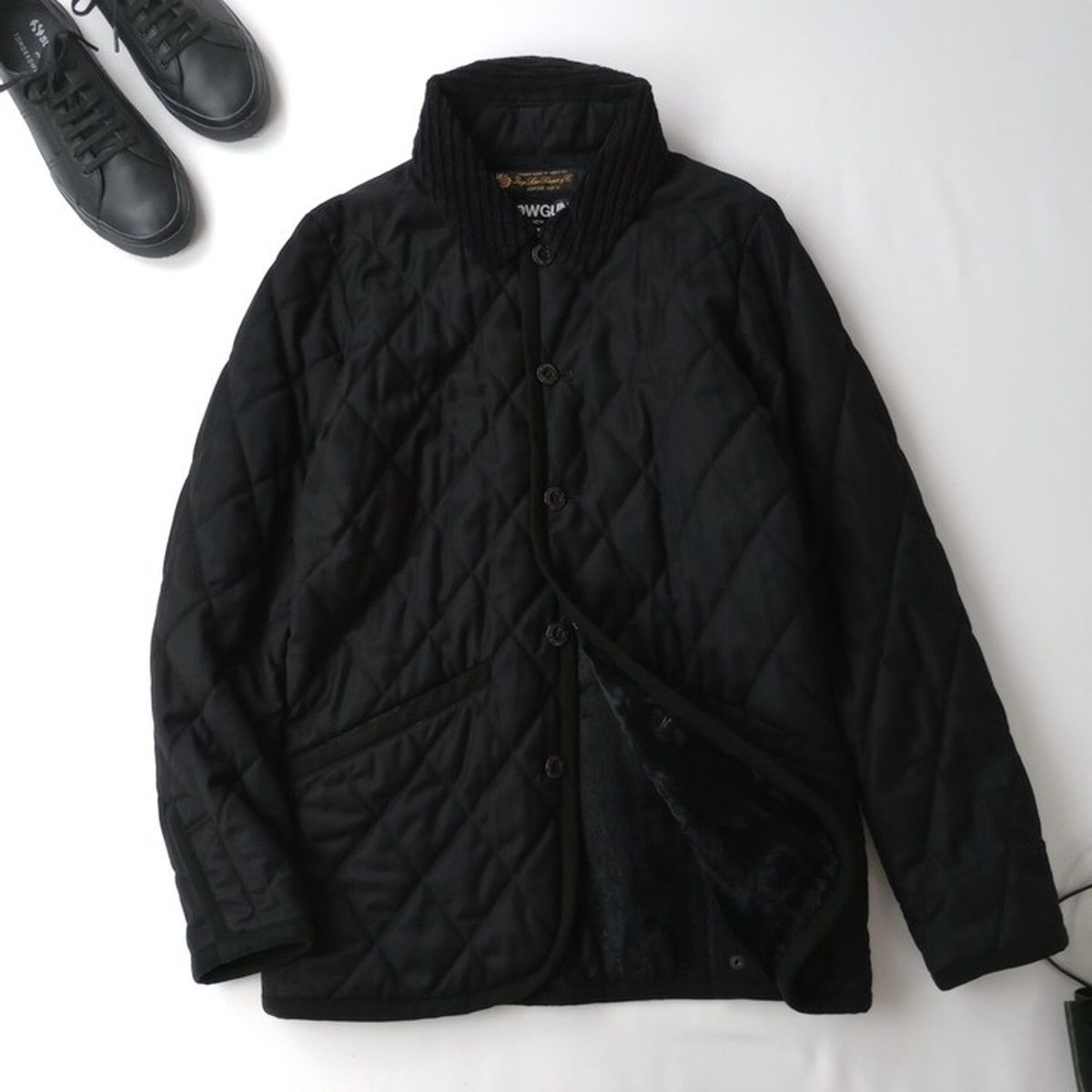 SLOWGUN スロウガン ロロピアーナ super120 ウール キルティングジャケット アウター 羽織 2 黒 ブラック 93Y 1517 25F