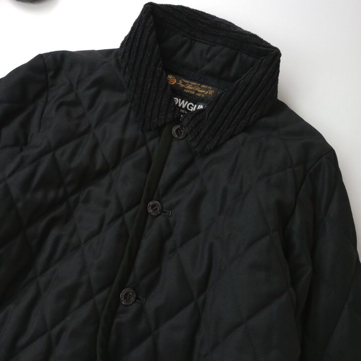 SLOWGUN スロウガン ロロピアーナ super120 ウール キルティングジャケット アウター 羽織 2 黒 ブラック 93Y 1517 25F