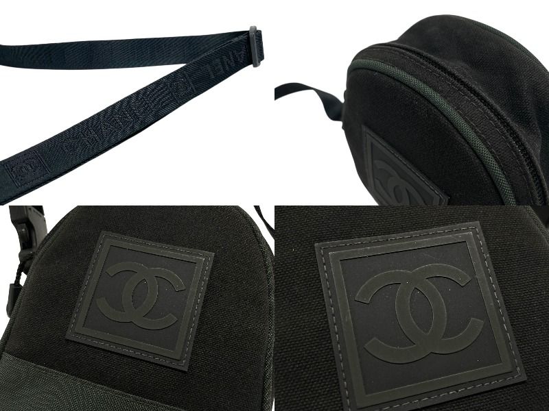  CHANEL シャネル ココマーク スポーツライン ミニショルダーバッグ 8番台 ブラック カーキ キャンバス 4 b 009067 その他 バッグ