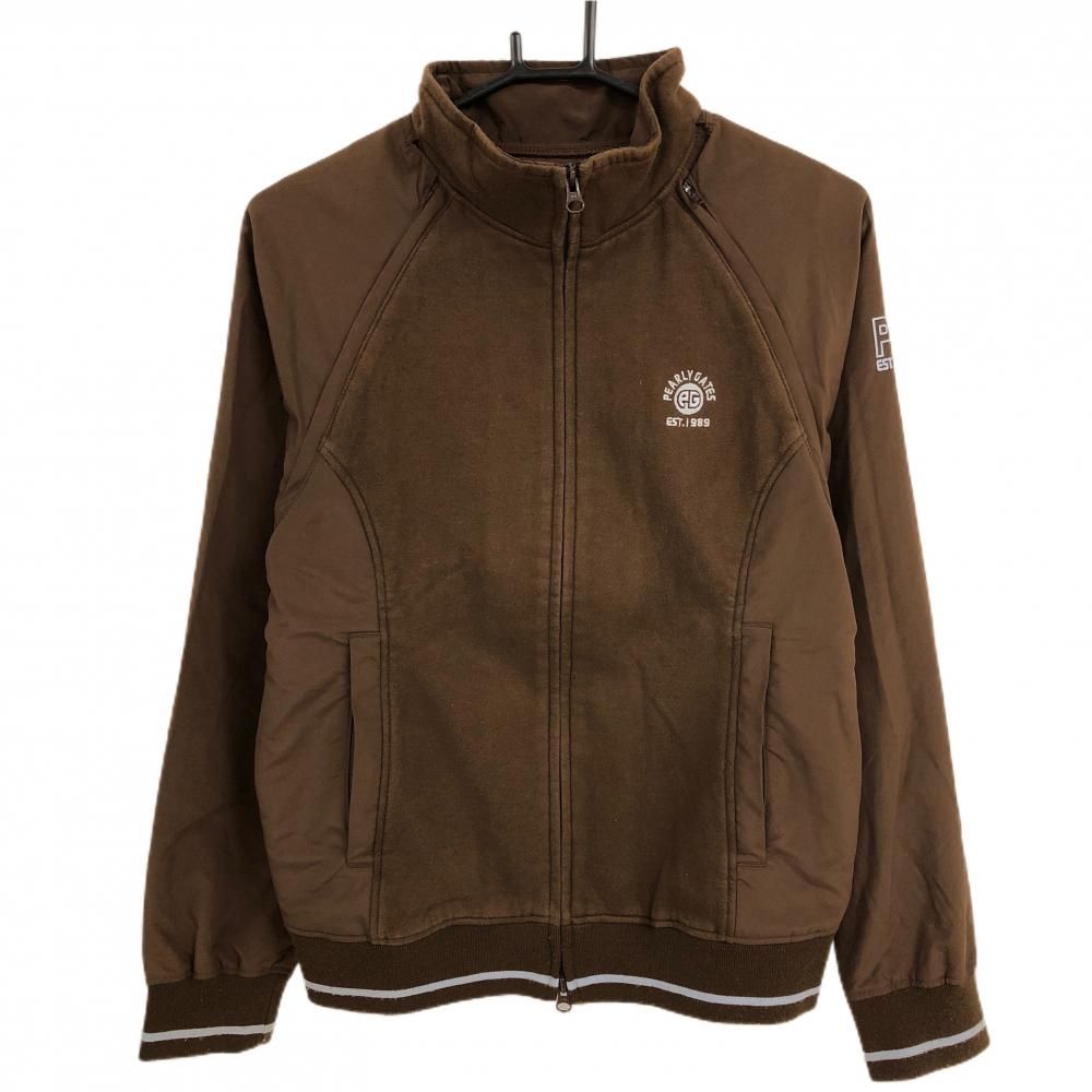 【希少】PEARLY GATES パーリーゲイツ ジャケット 袖取り外し2way パーリーゲイツ 2WAYジャケット ブラウン 裏起毛 袖異素材 袖着脱可
