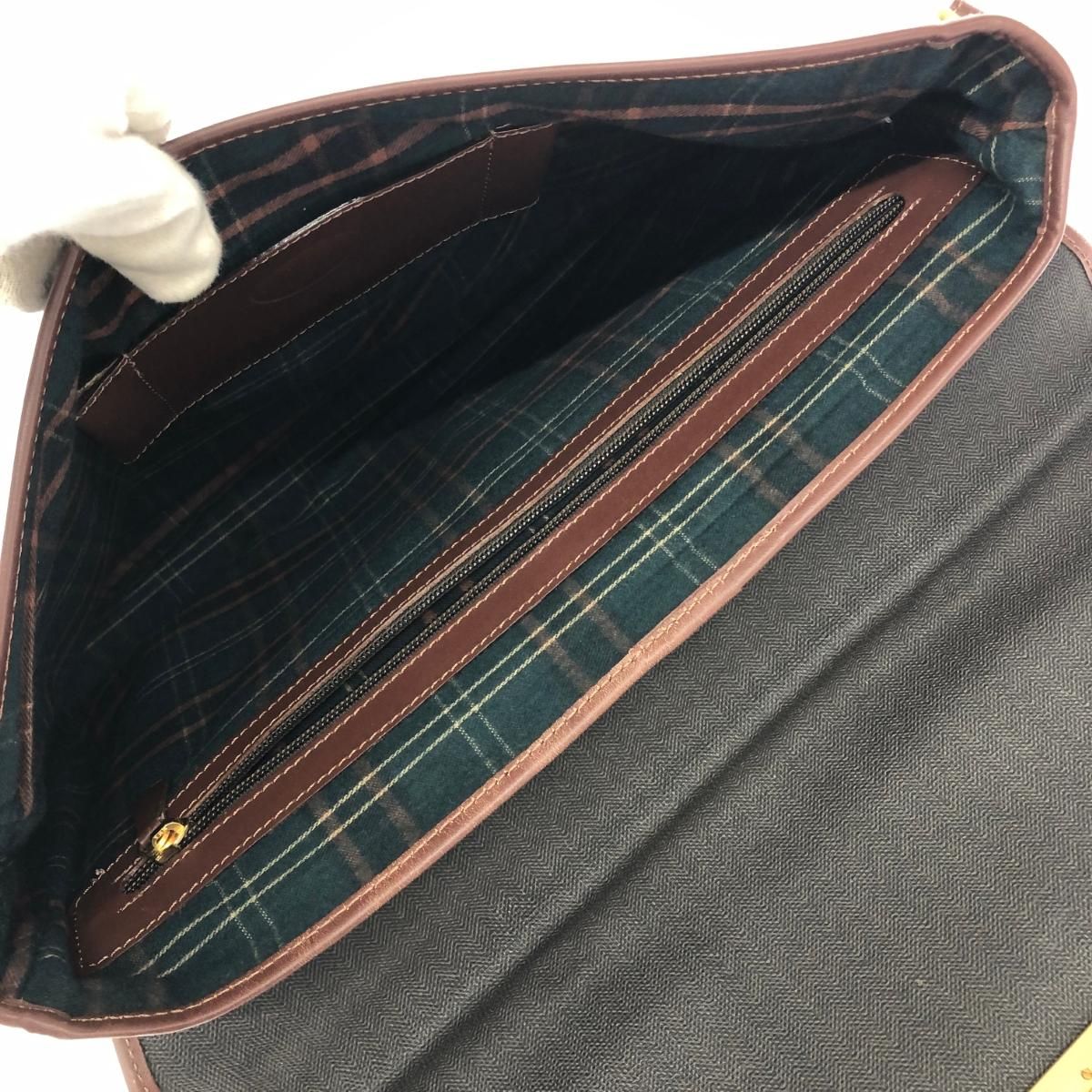 dunhill ダンヒル 2WAYビジネスバッグ レザー×PVC ブラウン メンズ  