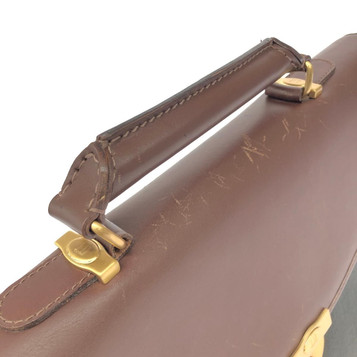 dunhill ダンヒル 2WAYビジネスバッグ レザー×PVC ブラウン メンズ  