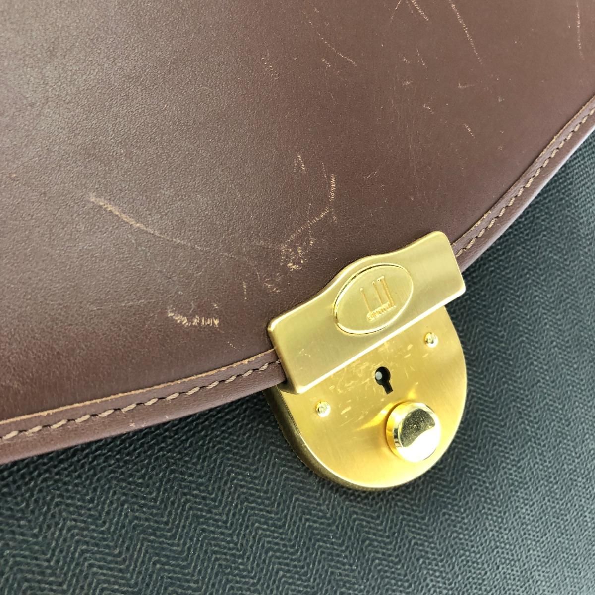 dunhill ダンヒル 2WAYビジネスバッグ レザー×PVC ブラウン メンズ  