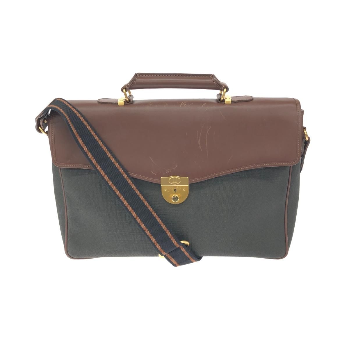 dunhill ダンヒル 2WAYビジネスバッグ レザー×PVC ブラウン メンズ  