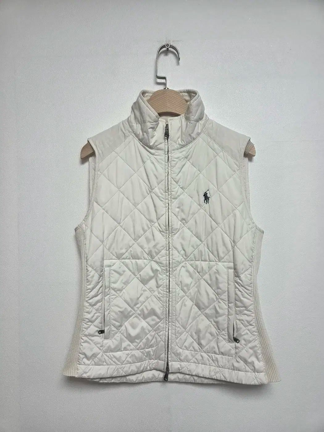 ポロラルフローレン レディース ゴルフ キルティング ベスト アイボリー S