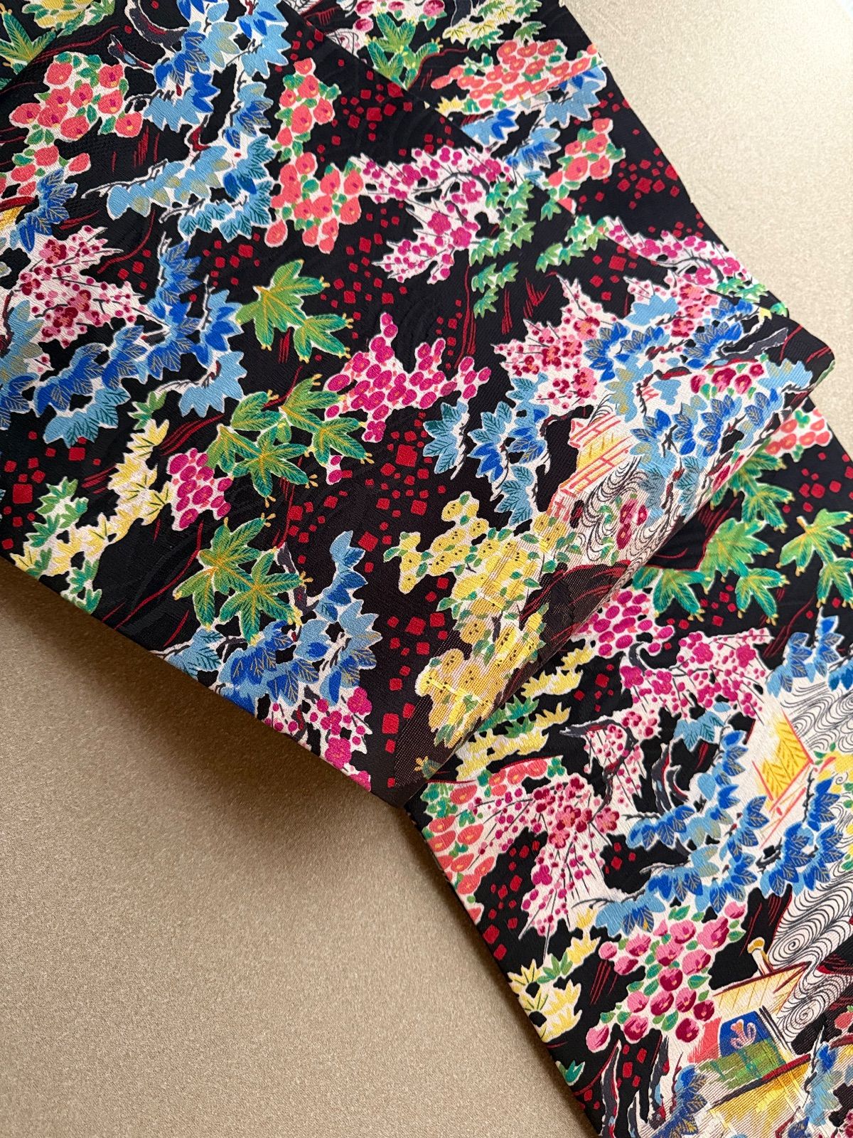  アンティーク帯 名古屋帯 総柄 ビビット 昼夜帯 名古屋帯 帯