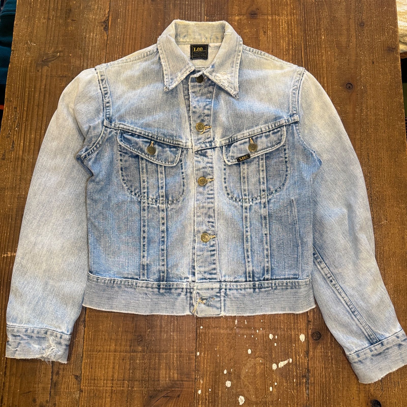 Lee デニムジャケット 70s 80s ショート丈 レディース ビンテージ Gジャン ライトブルー 色落ち良好