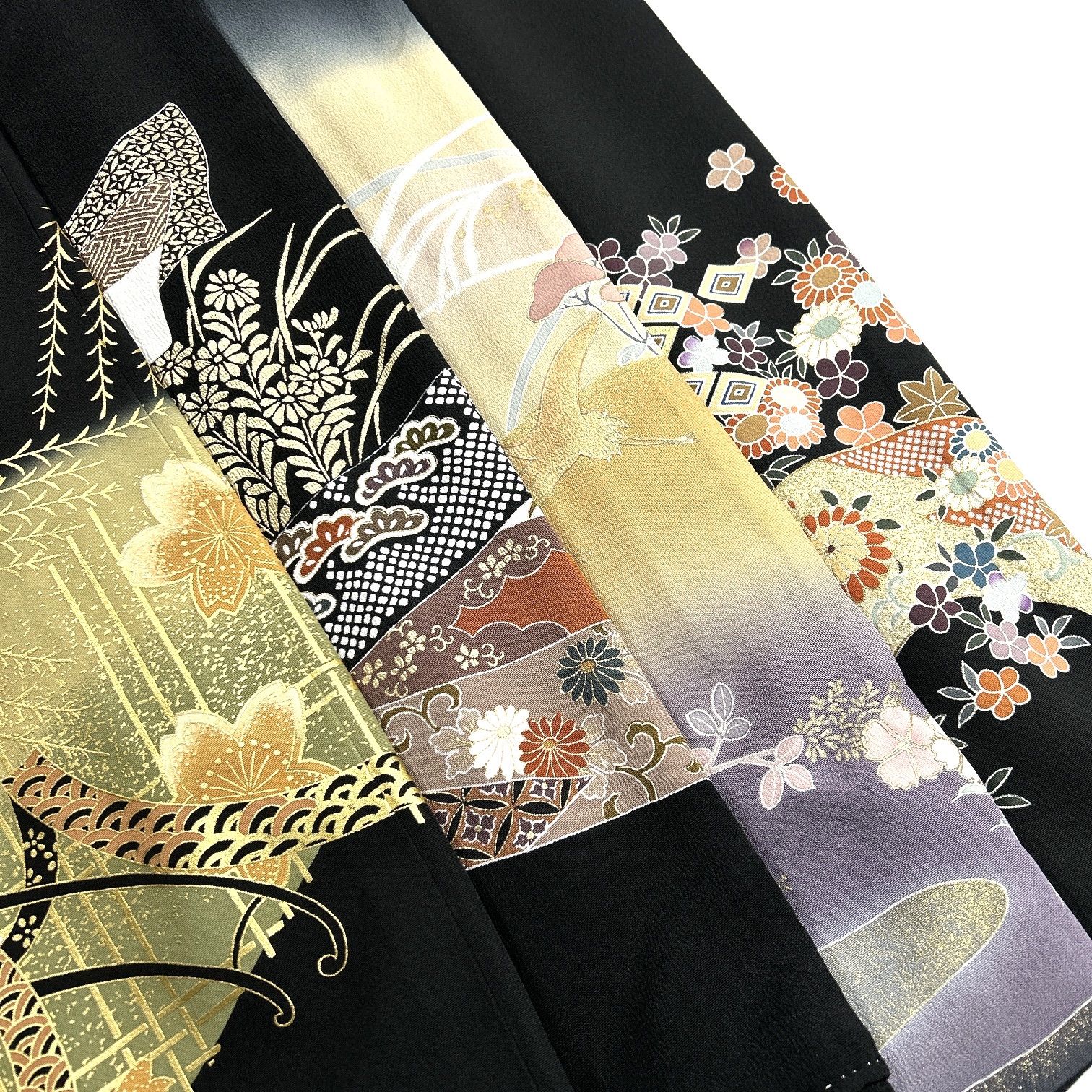 黒留袖 正絹 着物 同梱 リメイク用 着付け L 201