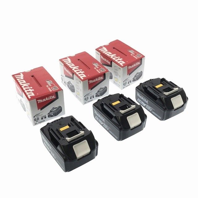 3個セット makita マキタ 18V 6.0Ah 純正 リチウムイオンバッテリー BL1860B 残量表示付 電池 コメント必読118501