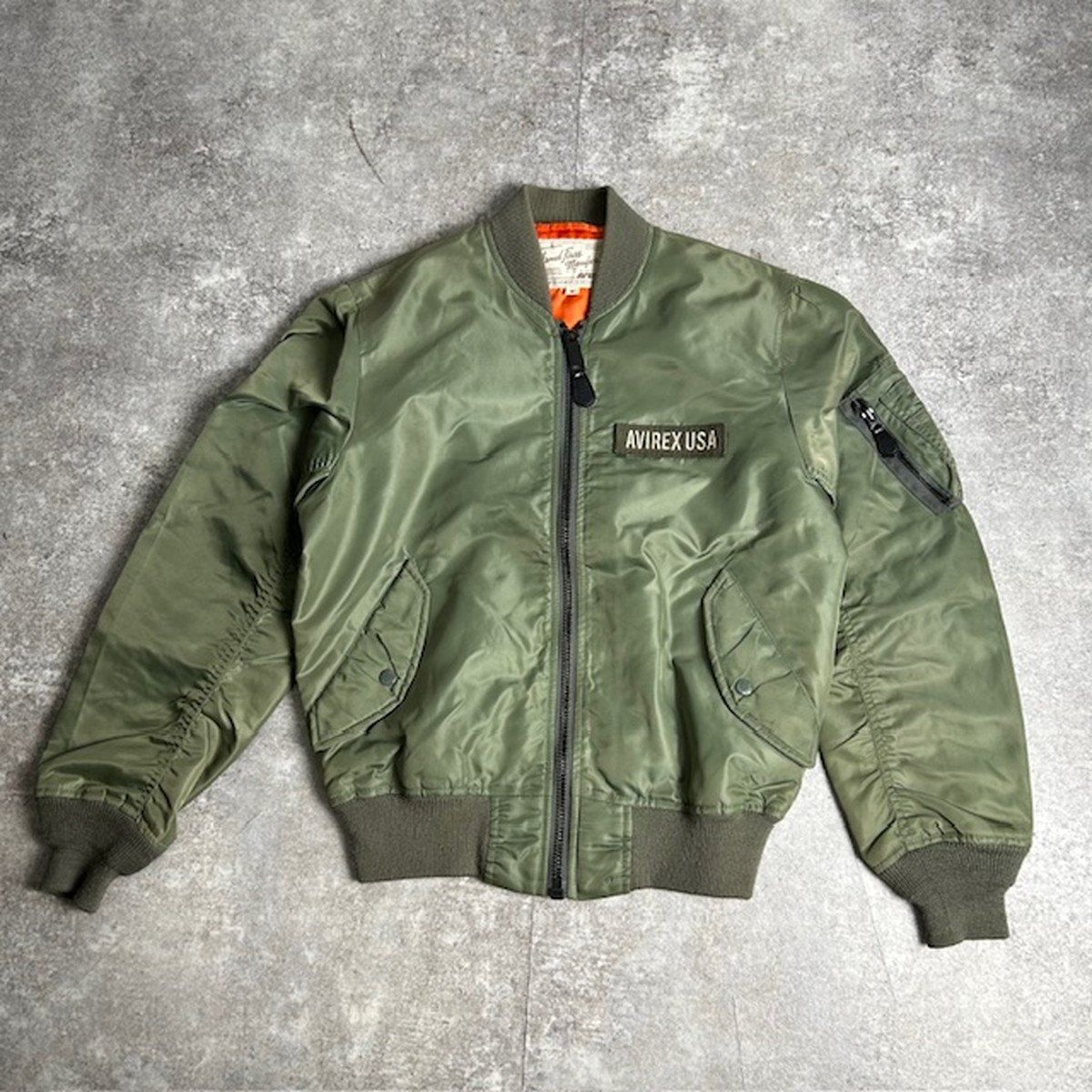 AVIREX アヴィレックス No.6112158 グリーン ナイロン MA-1 ミリタリー