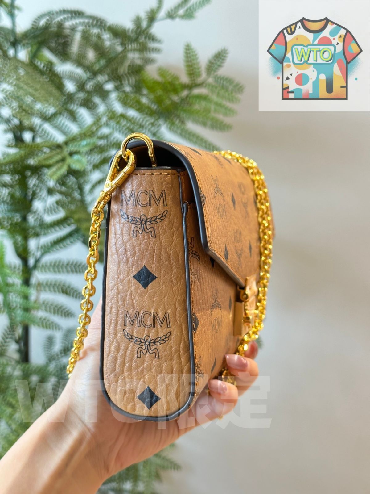 フィット感のある WTO通販 MCM シールド チェーン クロス body ～信封チェーンロック クロス-WTO輸入-BLD64 2025超人気！