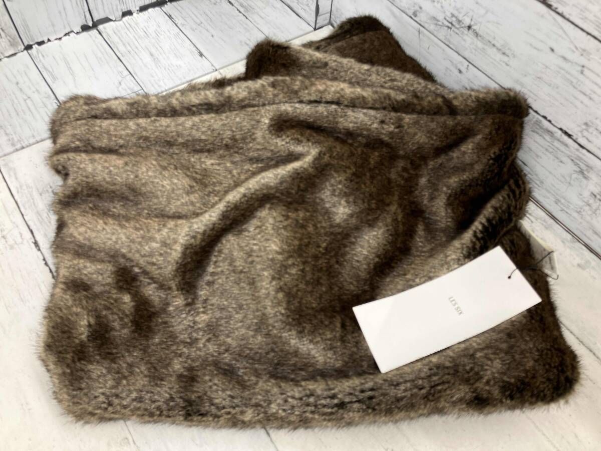 LES SIX レシス スヌードマフラー trente cinq 3 FFS ブラウン