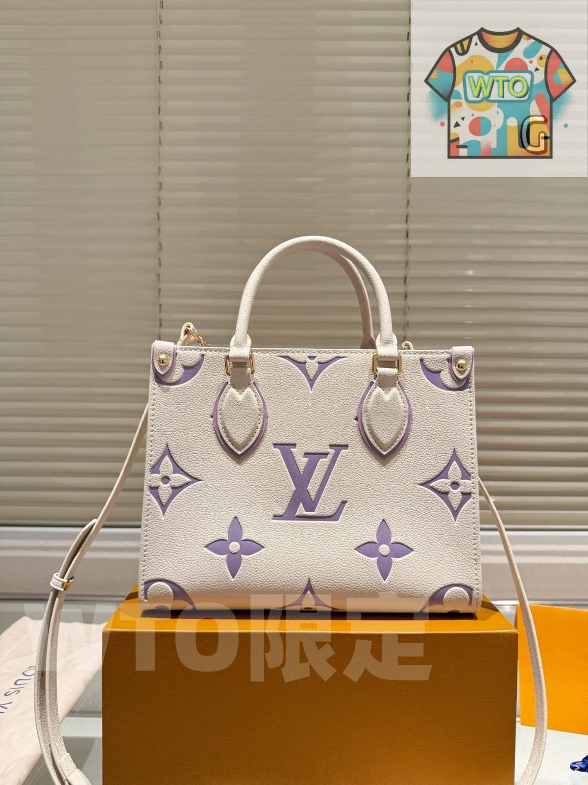 WTO通販 LV ルイ ヴィトン Onthego ブラック × ミルク フラワー スモール-WTO輸入-QAG01