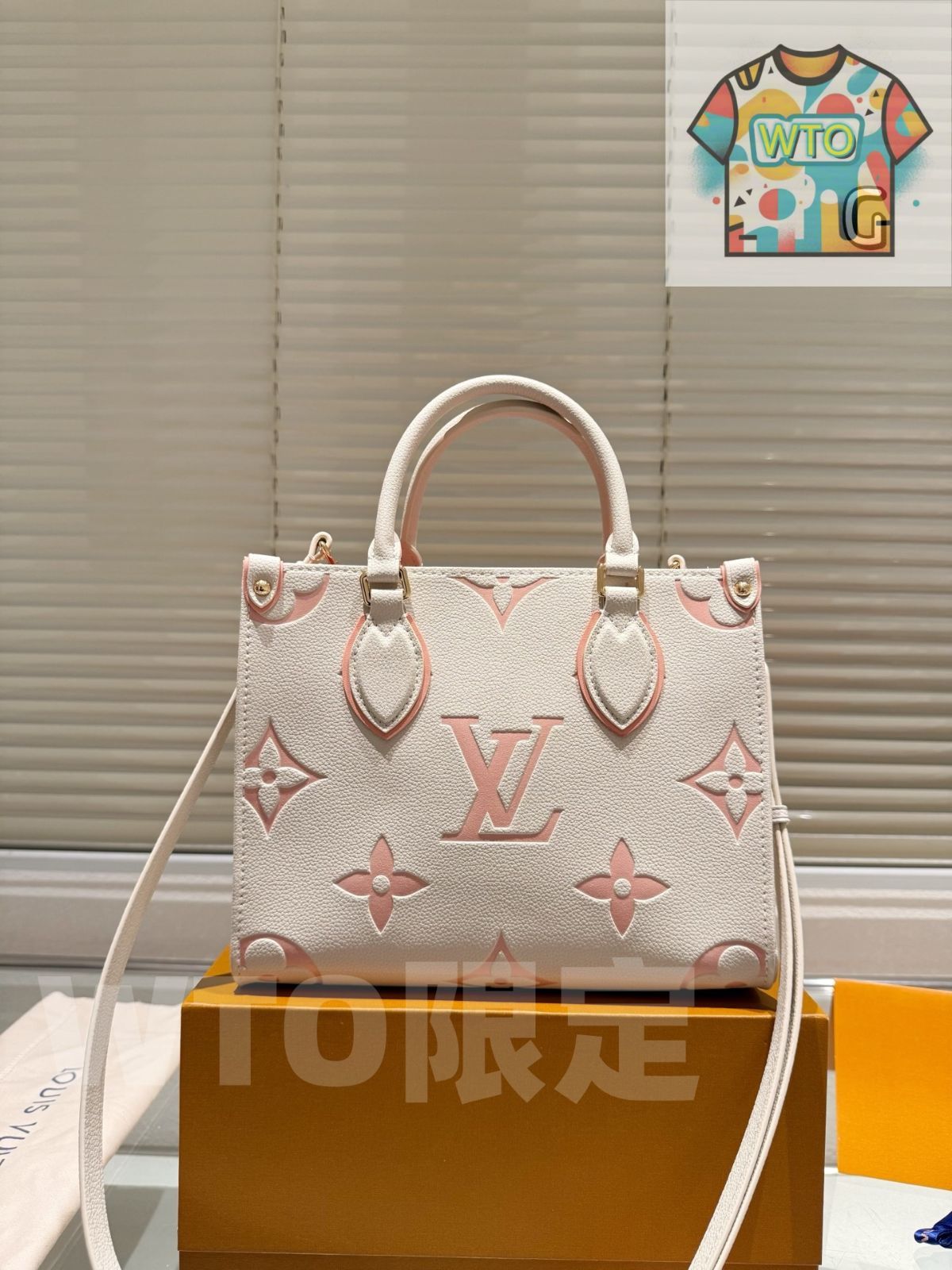 WTO通販 LV ルイ ヴィトン Onthego ブラック × ミルク フラワー スモール-WTO輸入-QAG01