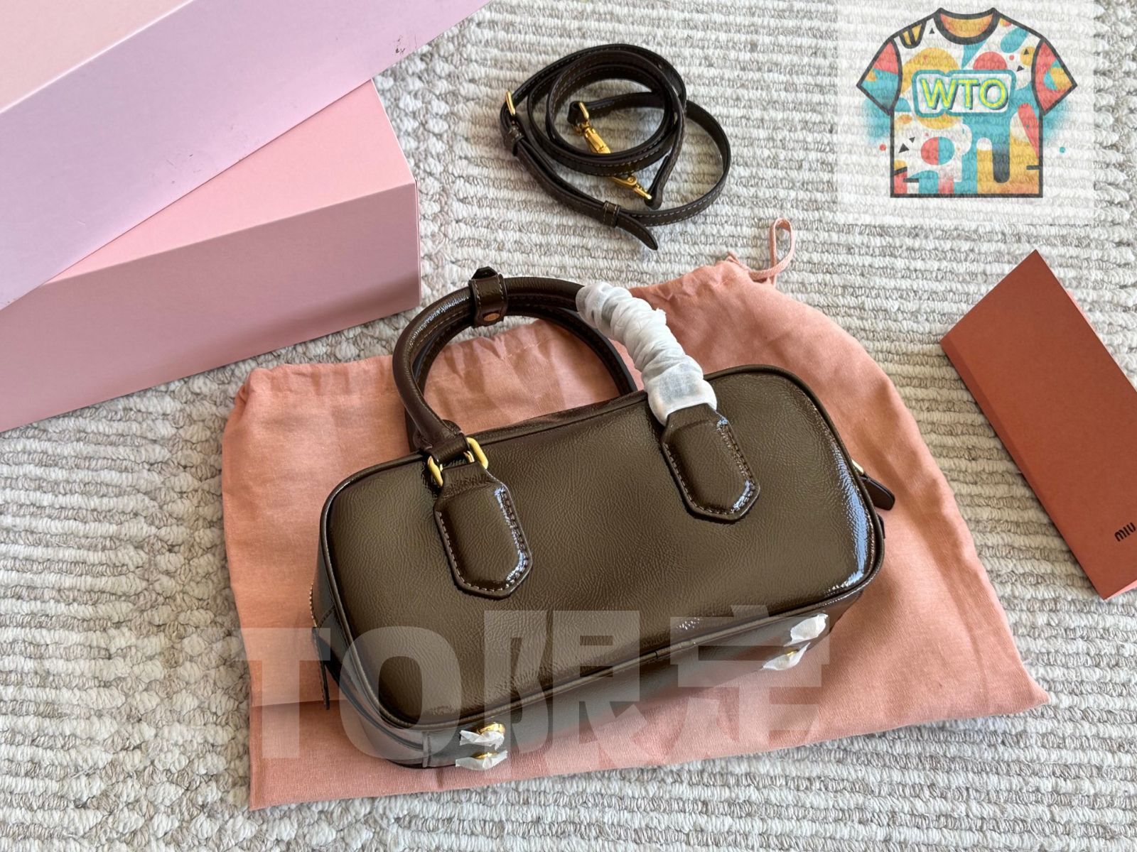  WTO通販 Miu Bowling Briefcase ～ミュウミュウ ボーリング ブリーフケース-WTO輸入-APT 72 ハンドバッグ バッグ