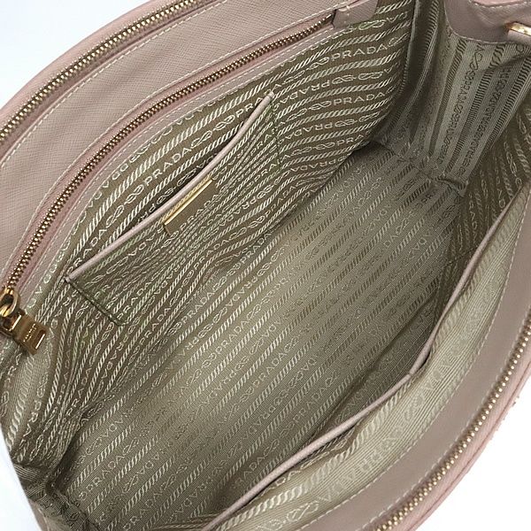 ストイックな 広尾店 プラダ PRADA ガレリア ラージ 2WAYバッグ サフィアーノレザー ピンクベージュ 17636