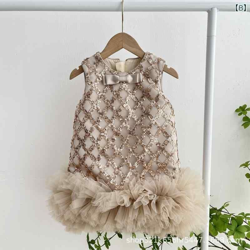 ワンピース 子供 女の子 チュールスカート 発表会 クリスマス 中国赤色 ノースリーブ プリンセス風 礼服 パーティードレス ポリエステル