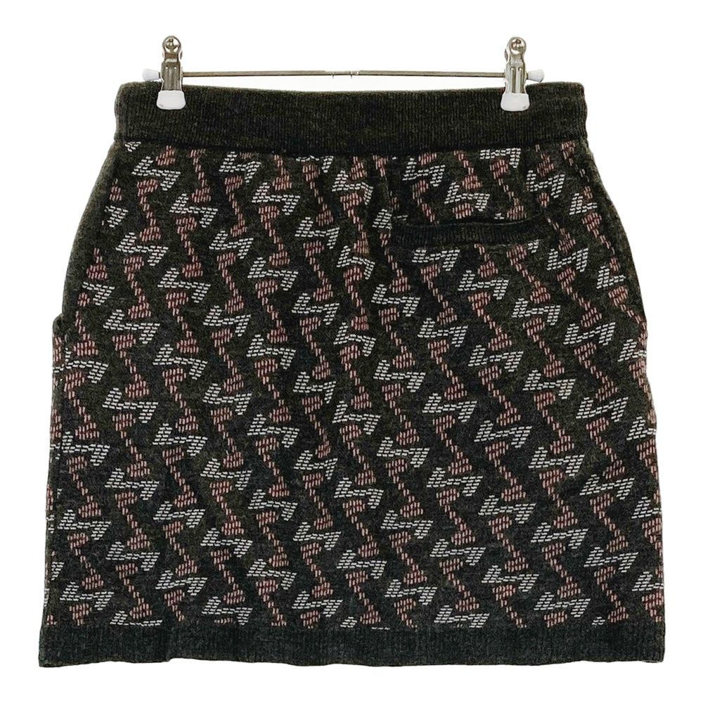 サイズ M レザレクション ニットスカート 総柄 ブラウン系 ゴルフウェア レディース ストスト