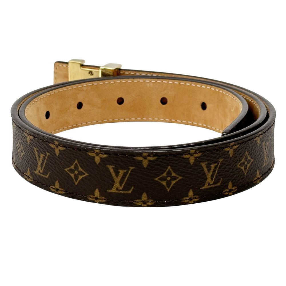 ルイ ヴィトン LOUIS VUITTON ベルト モノグラム レディース ブランド サンチュール LVイニシャル ブラウン ゴールド M 9781 80 32 おしゃれ かわいい