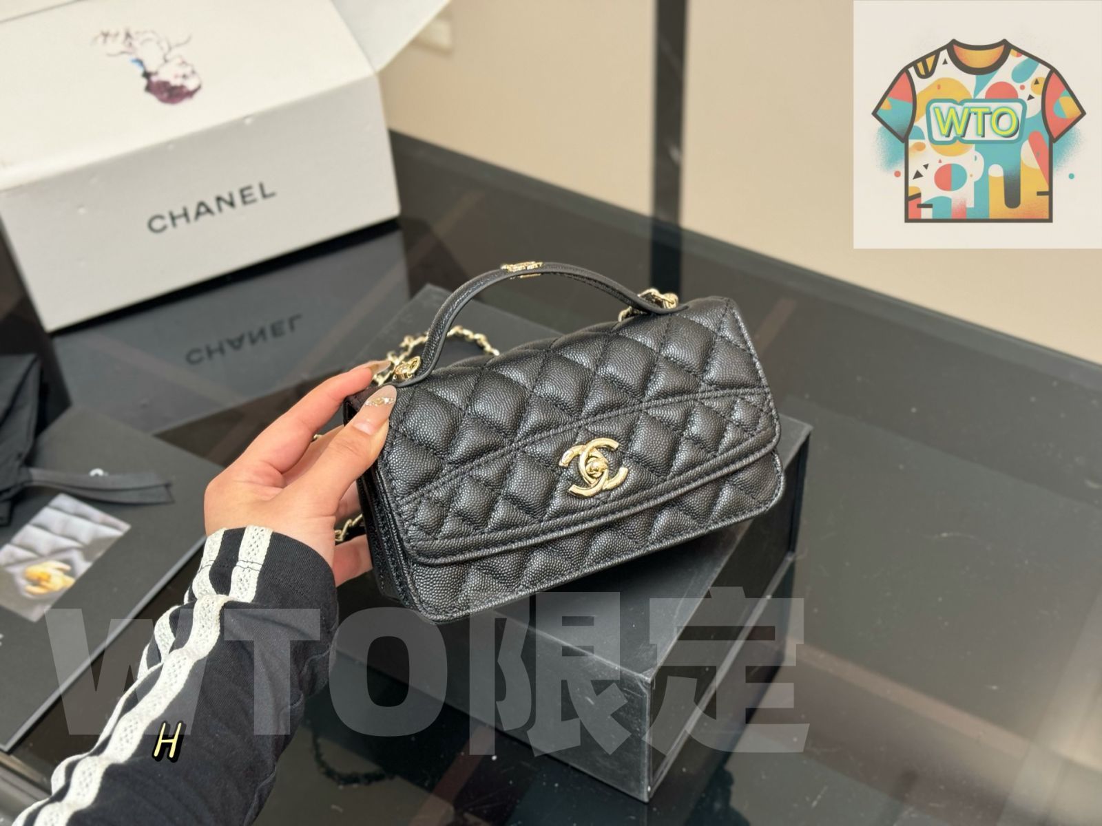 WTO通販 Chanel シャネル 25C ライチ柄牛皮バッグ 折りたたみボックス付き-WTO輸入-DUC61