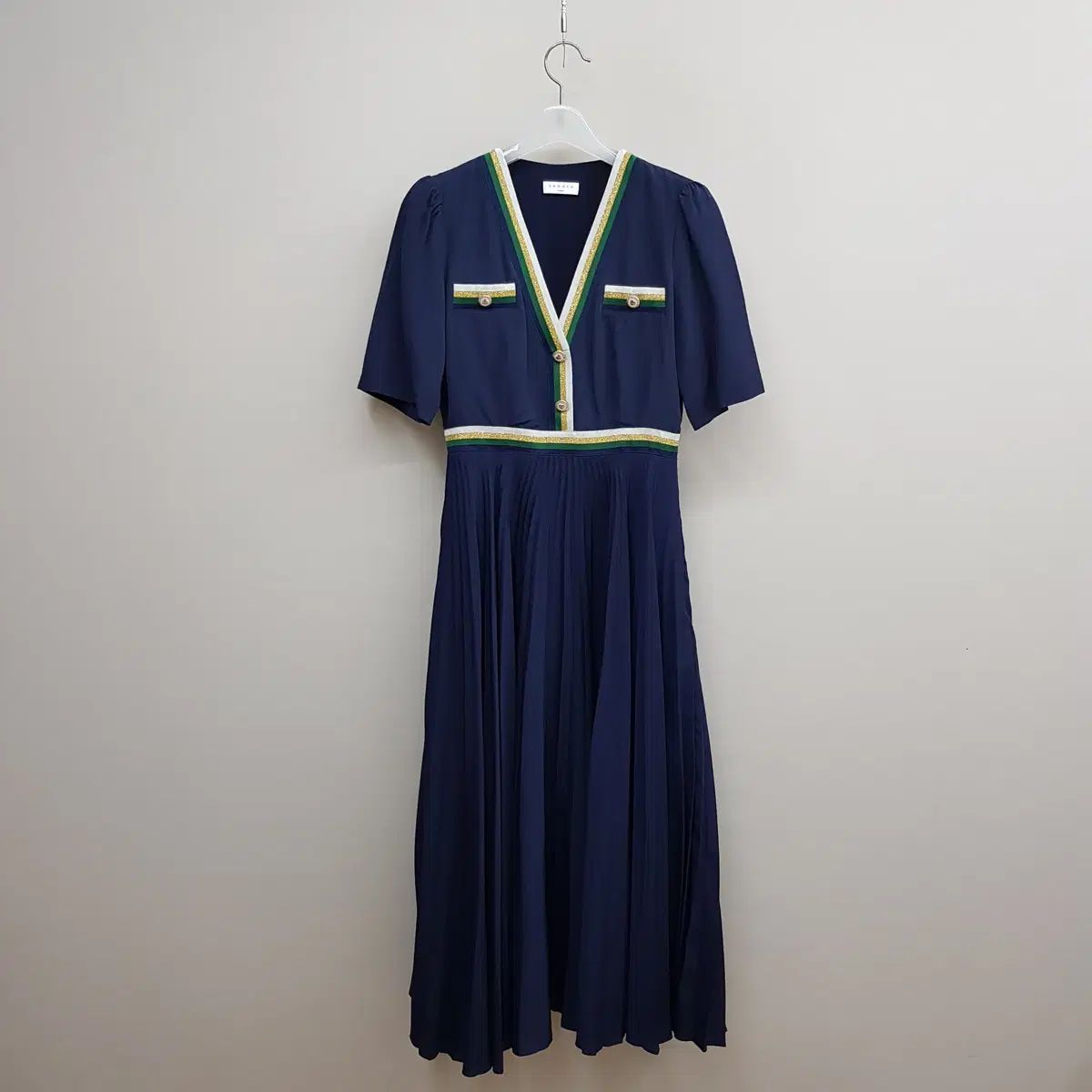 サンドロ ツリー プリーツ Long ONE PIECE