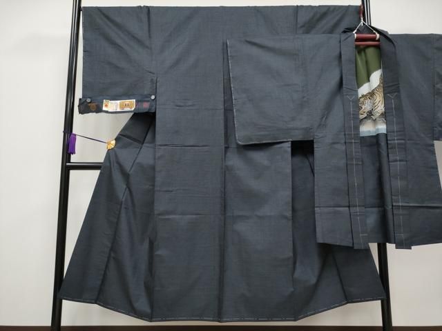 平和屋着物 上 男性 本場大島紬 アンサンブル 100亀甲 総詰め 新納光央作 証紙付き CYAA3701s5