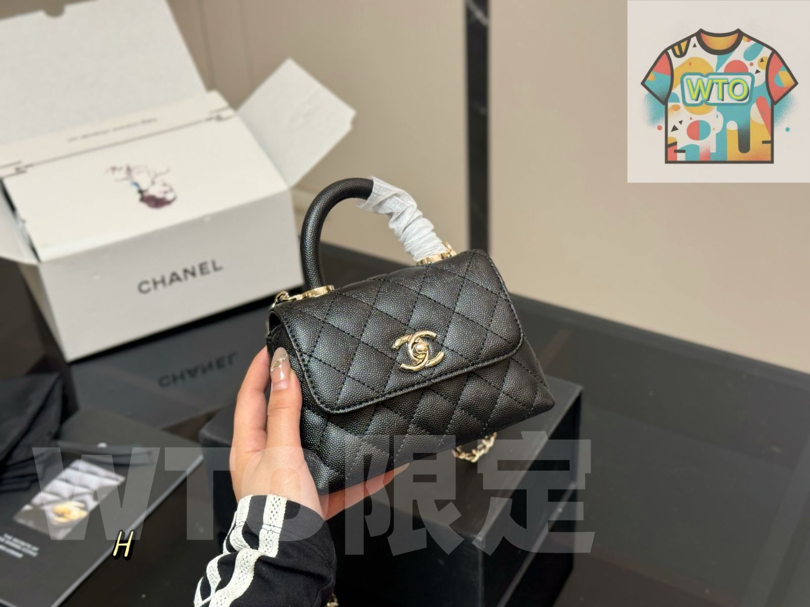 WTO通販 Chanel シャネル ココハンドル ハンドバッグ 折りたたみボックス付き オリジナルK金-WTO輸入-HPE05