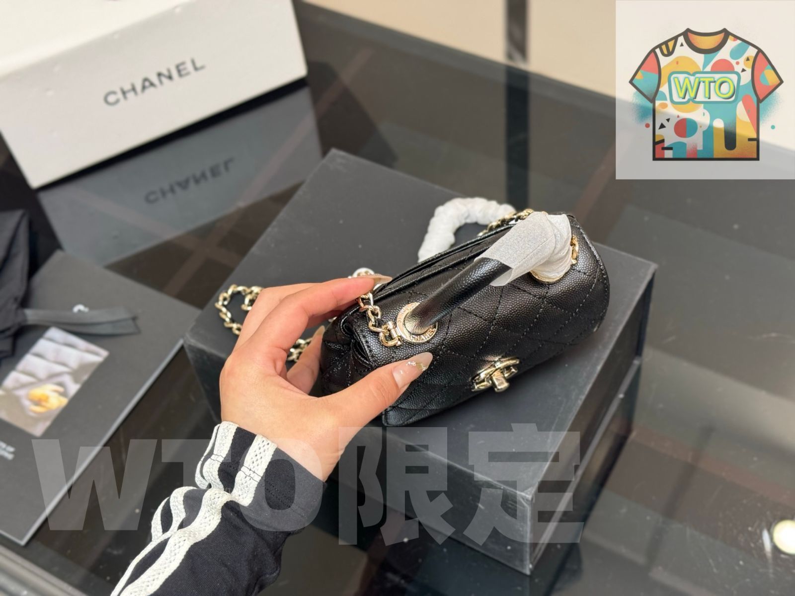  WTO通販 Chanel シャネル ココハンドル ハンドバッグ 折りたたみボックス付き オリジナルK金-WTO輸入-HPE 05 ハンドバッグ バッグ