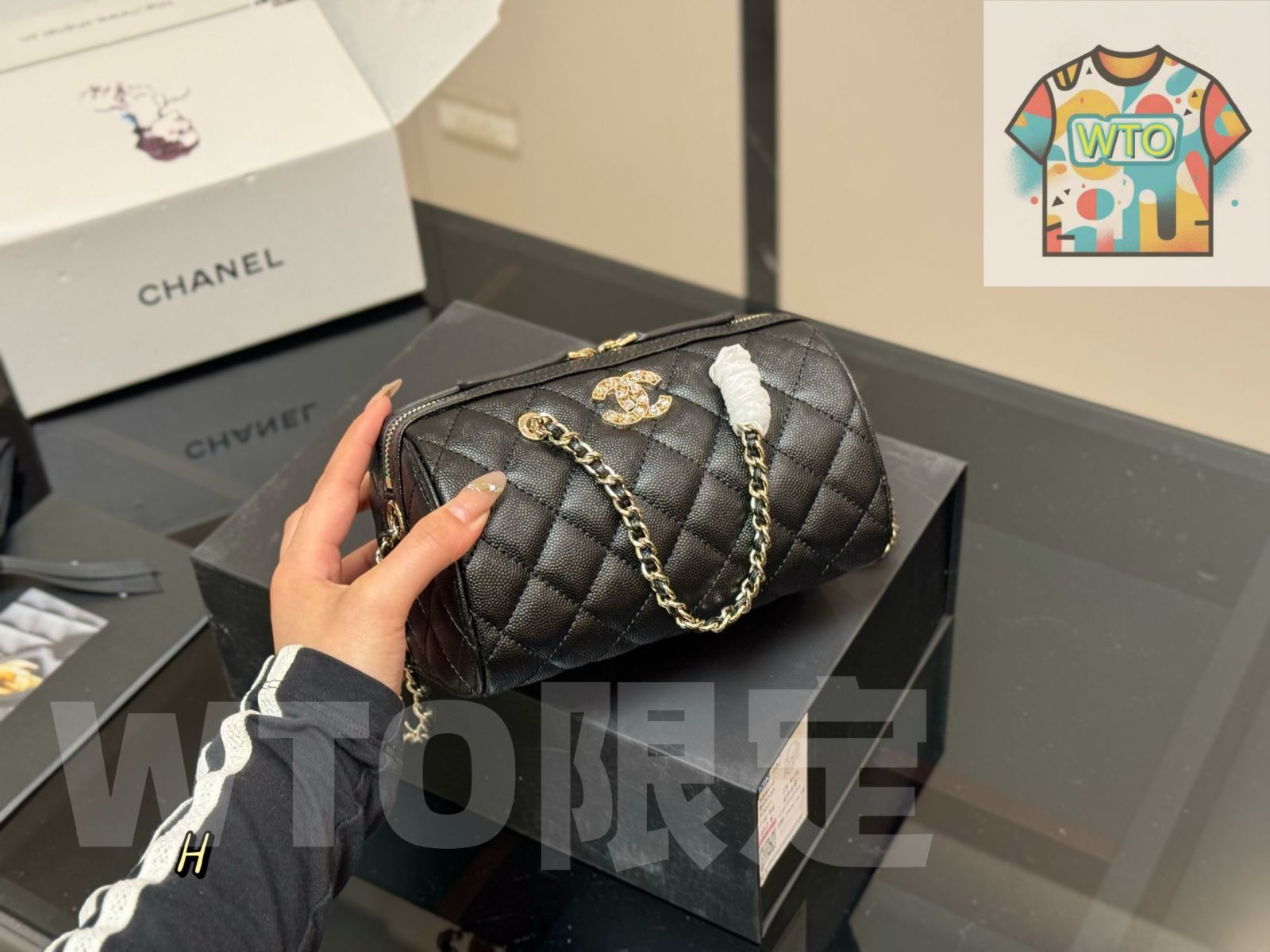 WTO通販 Chanel シャネル 25Pボウリングバッグ 折りたたみボックス付き 人気が高く型が時代遅れせずおしゃれ-WTO輸入-AIF79