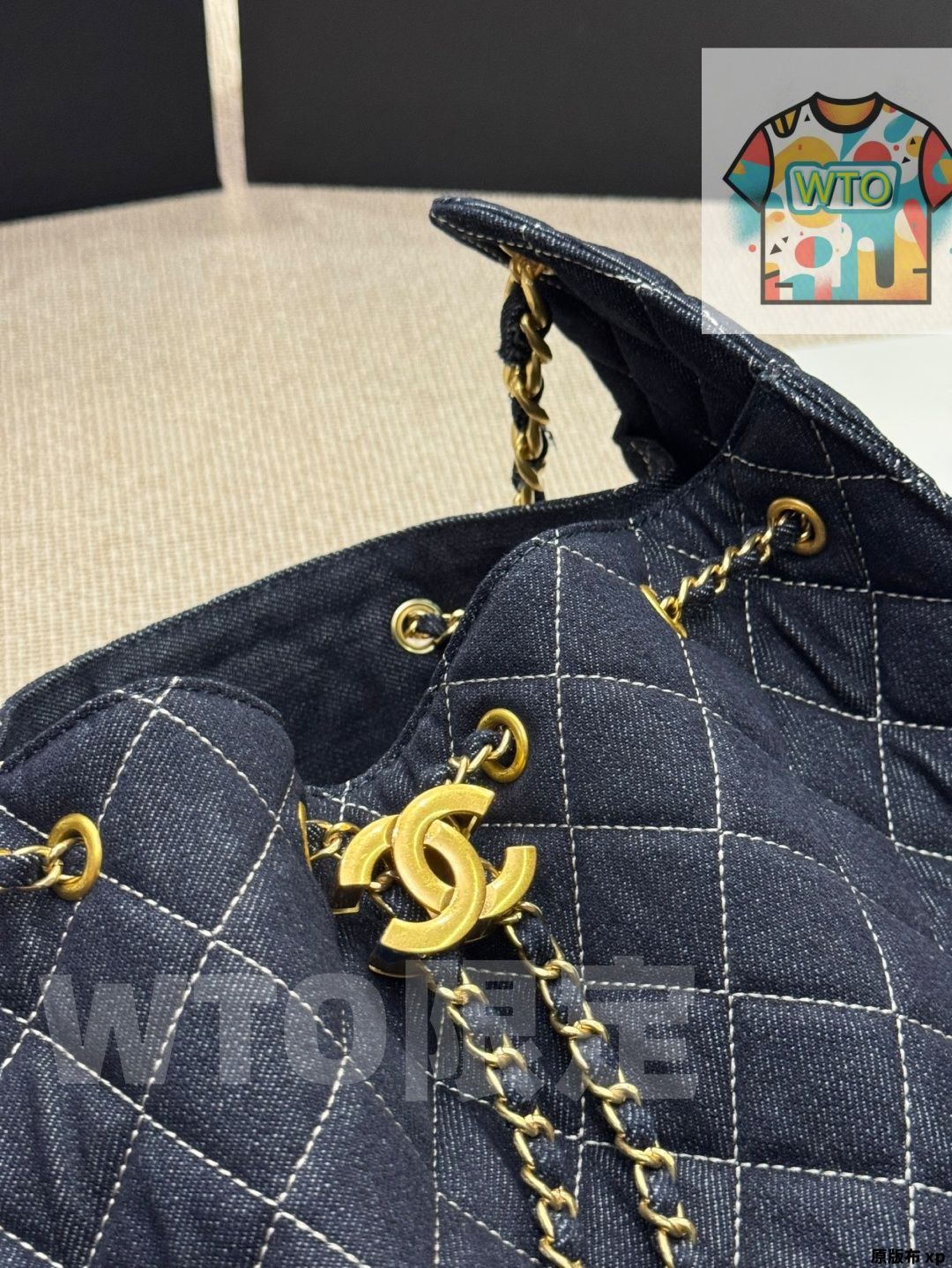 ライトブルーデニムホーボー 非常に柔らかい-WTO輸入-RIV