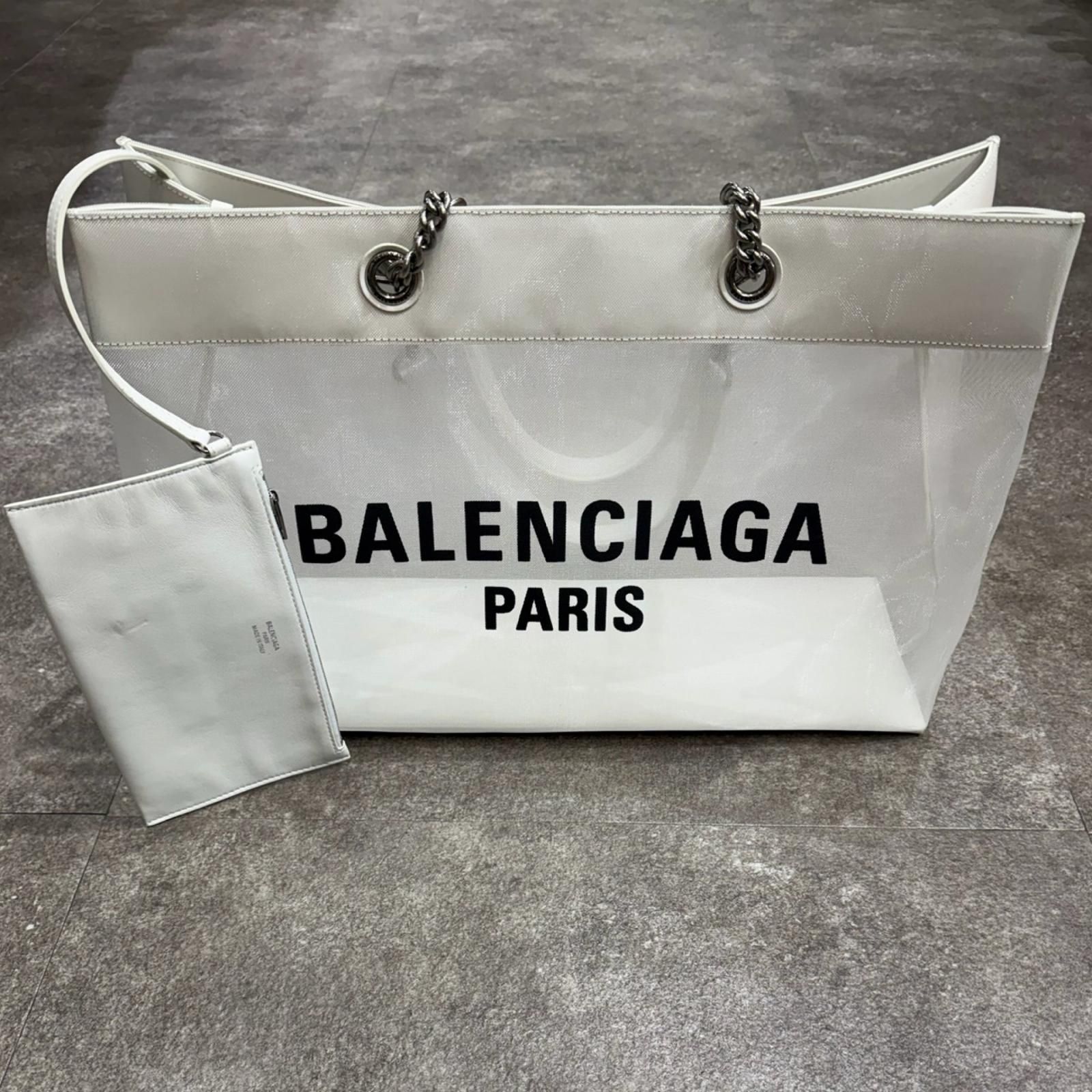 BALENCIAGA DUTY Free デューティーハンドバッグ トートバッグ メッシュ バレンシアガ 741602 ホワイト F 1149M