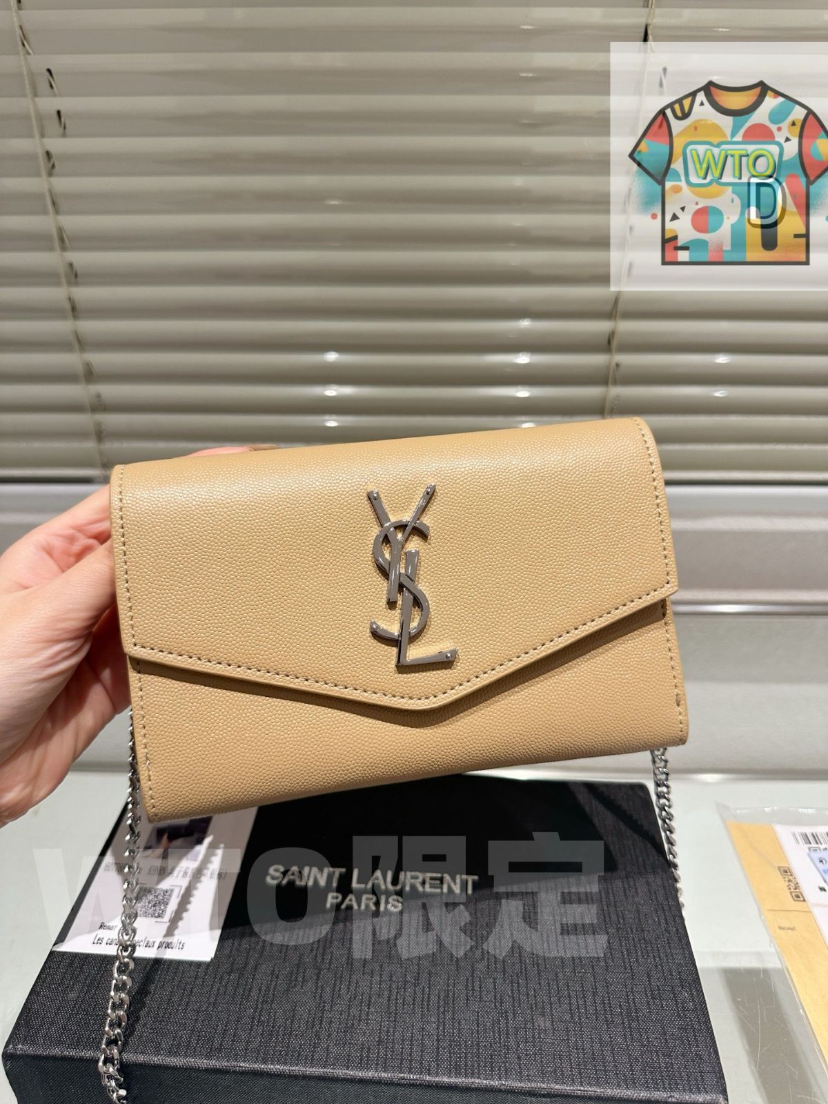 WTO通販 YSL イヴ サンローラン WOCチェーン封筒型バッグ 耐摩耗性の高い牛皮で質感豊か-WTO輸入-LDW20