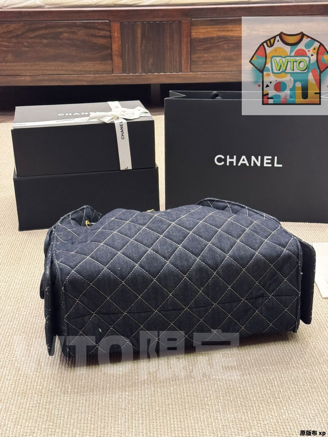 ライトブルーデニムホーボー 非常に柔らかい-WTO輸入-RIV