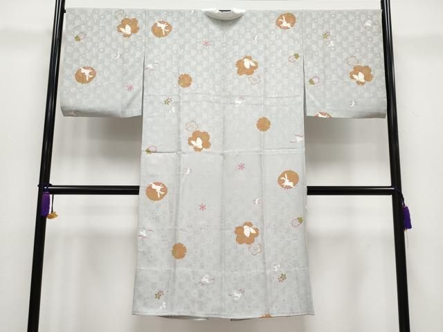 平和屋着物 上質な長襦袢 無双仕立て 雪輪兎花蝶文 潤色地 s 5