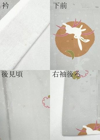 雪輪兎花蝶文 潤色地