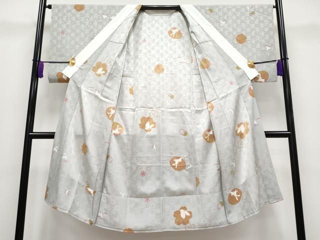  平和屋着物 上質な長襦袢 無双仕立て 雪輪兎花蝶文 潤色地 s 5 長襦袢 長襦袢 半襦袢