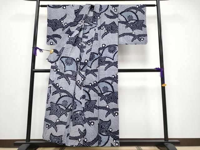 平和屋着物 上 夏物 浴衣 有松鳴海絞り 扇面花文 綿 s 5