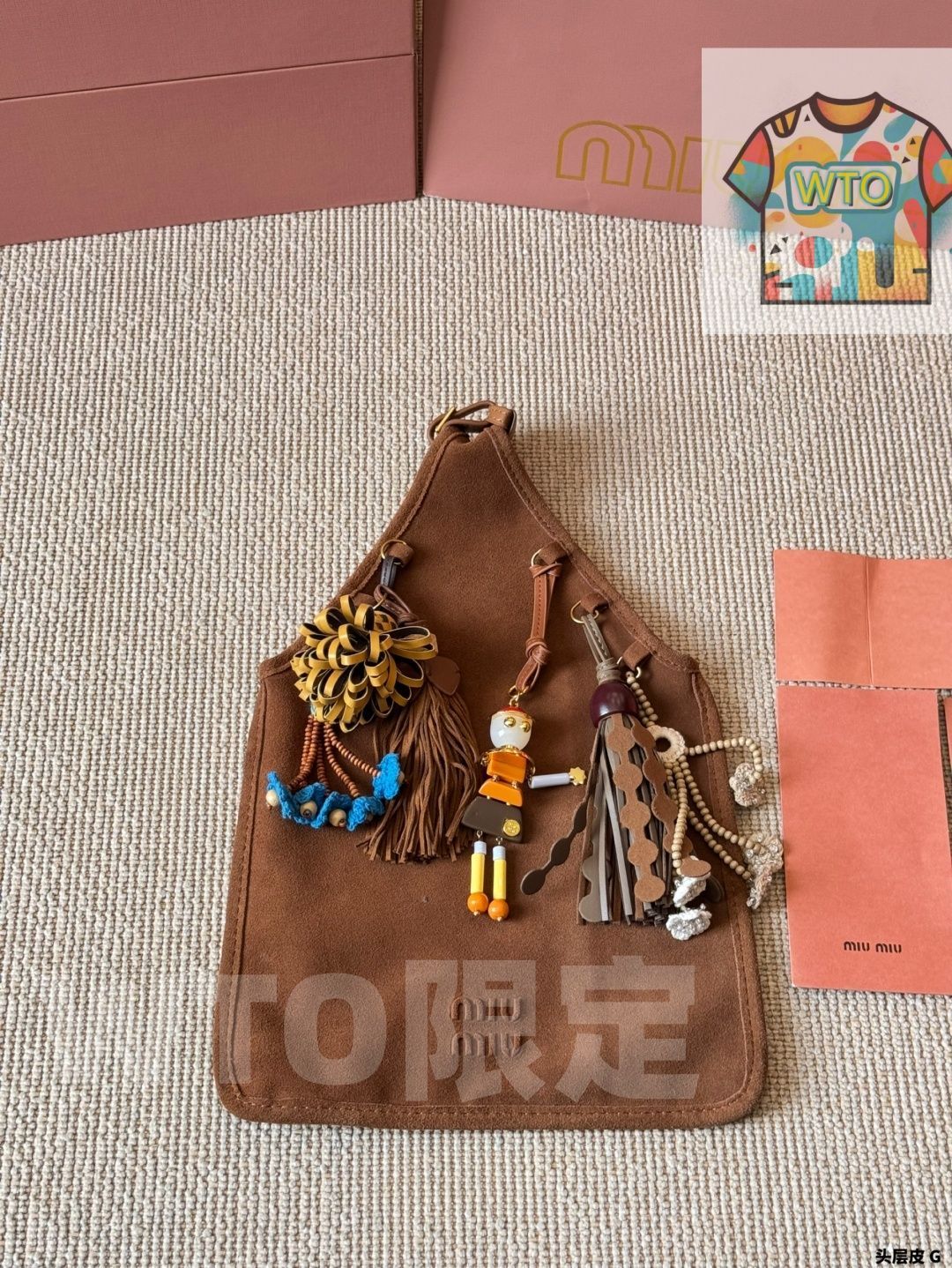 WTO通販 MiuMiu ミュウミュウ スエードバッグ スエードの羊皮が雲のように柔らかい-WTO輸入-DVO65