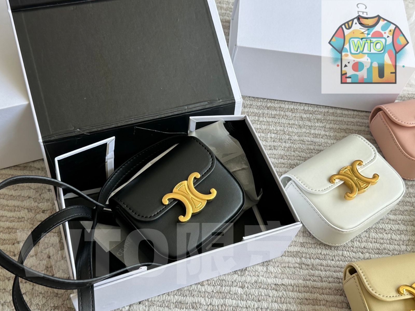  WTO通販 CELINE セリーヌ ミニトリウンフ新シリーズ クールとスウィートの新コンビネーション-WTO輸入-JZM 02 ハンドバッグ バッグ