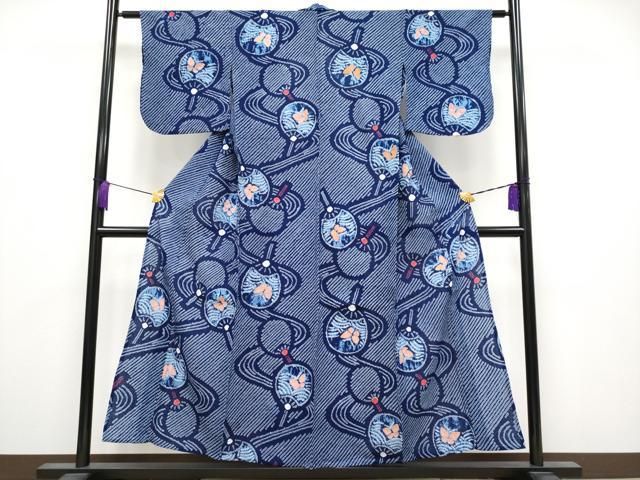 平和屋着物 上 夏物 浴衣 有松鳴海絞り 団扇 蝶 綿 s 5