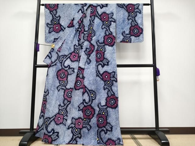 平和屋着物 上 夏物 浴衣 有松鳴海絞り 花唐草文 綿 s 5