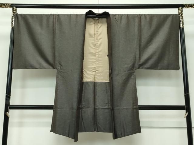 平和屋着物 上 男性 長羽織 紬地 海松茶色 和達人 CZAA4280s5